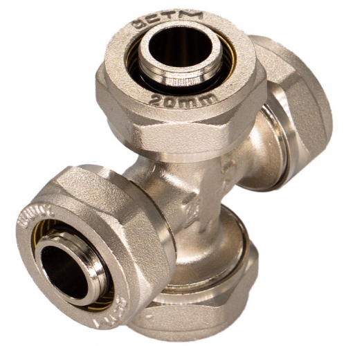 Крестовина 26мм х 26мм х 26мм х 26мм обжим для металлопластиковых труб купить в интернет магазине Санрай73