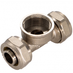 Тройник 16мм х 1/2"вр х 16мм обжим для металлопластиковых труб