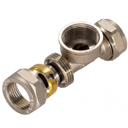 Тройник 16мм х 1/2"вр х 16мм обжим для металлопластиковых труб