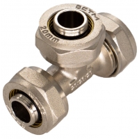 Тройник 16мм х 16мм х 16мм обжим для металлопластиковых труб