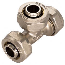 Тройник 16мм х 16мм х 16мм обжим для металлопластиковых труб