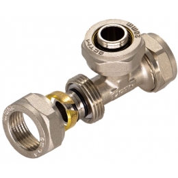 Тройник 16мм х 16мм х 16мм обжим для металлопластиковых труб