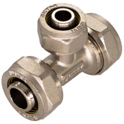 Тройник 32мм х 16мм х 32мм обжим для металлопластиковых труб