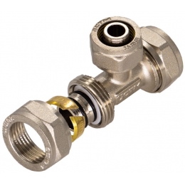 Тройник 32мм х 16мм х 32мм обжим для металлопластиковых труб