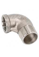 Угольник 90° 1/2"НВ NewKey, нержавеющая сталь AISI304 (CF8), PTFE, PN16