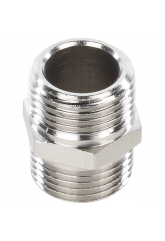 Ниппель 3/8"нр Stout никелированный латунный