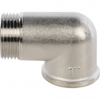 Угольник 1"вр х 1"нр Stout никелированный латунный