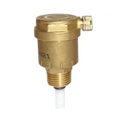 Воздухоотводчик 1/2"нр Giacomini автоматический боковой выпуск с запорным клапаном