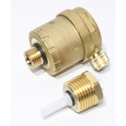 Воздухоотводчик 1/2"нр Giacomini автоматический боковой выпуск с запорным клапаном