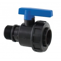 Кран шаровой 1 1/2"нр х 1 1/4"вр для ПНД труб