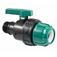 Кран шаровой 63мм х 2"нр Poelsan Green компрессионный для ПНД труб