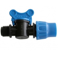 Кран шаровой 20мм х 1/2"нр Poelsan компрессионный мини для ПНД труб