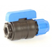 Кран шаровой 25мм х 3/4"вр Poelsan компрессионный синий усиленный для ПНД труб