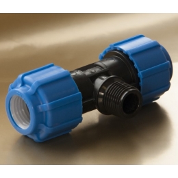 Тройник 110мм х 3"нр х 110мм ТПК-Аква компрессионный для ПНД труб