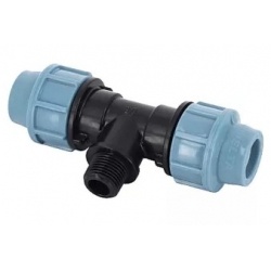 Тройник 25мм х 1/2"нар х 25мм UNIDELTA компрессионный для ПНД труб