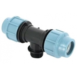 Тройник 25мм х 1/2"нар х 25мм UNIDELTA компрессионный для ПНД труб