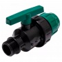 Кран шаровой 50мм х 1 1/2"нр Poelsan Green компрессионный для ПНД труб