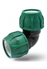 Отвод 32мм х 32мм 90º Poelsan Green компрессионный для ПНД труб