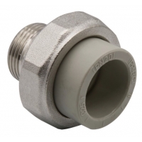 Муфта 25 мм х 3/4"нр разъемная EVER PLAST PP-R серый для полипропиленовых труб