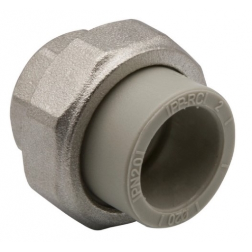 Муфта 20 мм х 1/2"вр разъемная Ever Plast PP-R серый для полипропиленовых труб купить в интернет магазине Санрай73