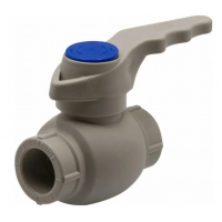 Кран 25 мм прямой шаровой полнопроходной Ever Plast PP-R серый для полипропиленовых труб