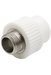 Муфта 20 мм х 1/2"нр с резьбой Ever Plast PP-R белый для полипропиленовых труб