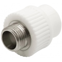 Муфта 20 мм х 1/2"нр с резьбой Ever Plast PP-R белый для полипропиленовых труб