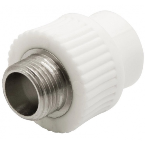 Муфта 20 мм х 1/2"нр Ever Plast PP-R белый с резьбой для полипропиленовых труб купить в интернет магазине Санрай73