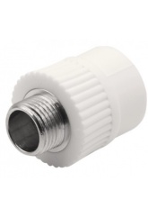 Муфта 25 мм х 1/2"нр Ever Plast PP-R белый с резьбой для полипропиленовых труб