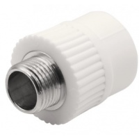 Муфта 25 мм х 1/2"нр Ever Plast PP-R белый с резьбой для полипропиленовых труб