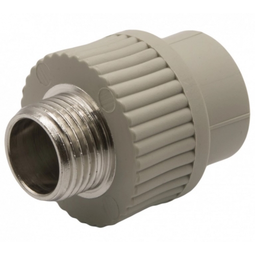 Муфта 20 мм х 1/2"нр Ever Plast PP-R серый с резьбой для полипропиленовых труб купить в интернет магазине Санрай73