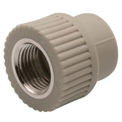 Муфта 20 мм х 1/2"вр Ever Plast PP-R серый с резьбой для полипропиленовых труб купить в интернет магазине Санрай73