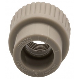 Муфта 20 мм х 1/2"вр Ever Plast PP-R серый с резьбой для полипропиленовых труб