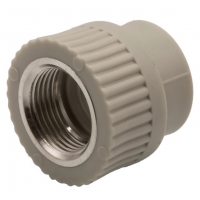 Муфта 25 мм х 3/4"вр EVER PLAST PP-R серый с резьбой для полипропиленовых труб