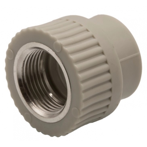 Муфта 25 мм х 3/4"вр EVER PLAST PP-R серый с резьбой для полипропиленовых труб купить в интернет магазине Санрай73
