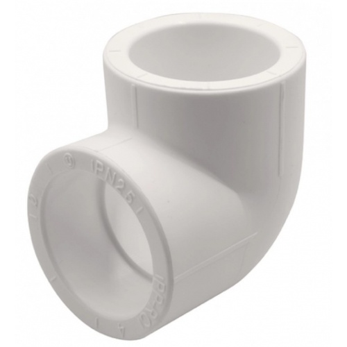 Угольник 40 мм 90° EVER PLAST PP-R белый внутренний-внутренний, для полипропиленовых труб купить в интернет магазине Санрай73