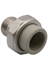 Муфта 20 мм х 1/2"нр разъемная Ever Plast PP-R серый для полипропиленовых труб