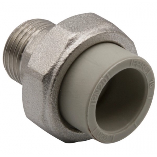 Муфта 20 мм х 1/2"нр разъемная Ever Plast PP-R серый для полипропиленовых труб купить в интернет магазине Санрай73