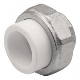 Муфта 25 мм х 3/4"вр разъемная Ever Plast PP-R белый, для полипропиленовых труб