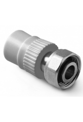 Муфта 20 мм х 3/4" накидная гайка евроконус Pro Aqua PPR белый с резьбой, для полипропиленовых труб