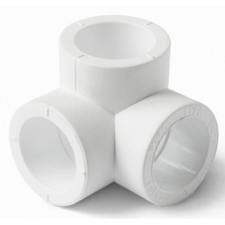 Тройник двухплоскостной 25 мм Pro Aqua PP-R белый, для полипропиленовых труб