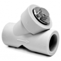 Фильтр сетчатый 32 мм 45º внутренний-внутренний Heisskraft PP-R серый для полипропиленовых труб