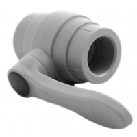 Кран 25 мм прямой шаровой стандартнопроходной Heisskraft PP-R серый для полипропиленовых труб