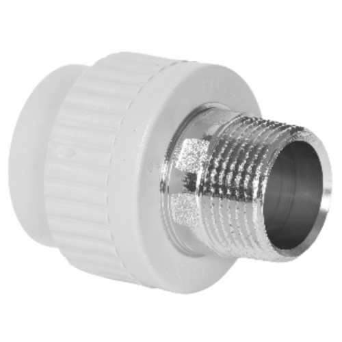 Муфта 40 мм х 1 1/4"нр под ключ Heisskraft PP-R серый с резьбой для полипропиленовых труб купить в интернет магазине Санрай73