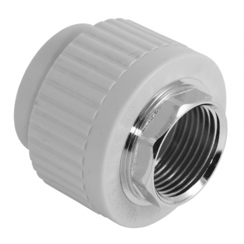Муфта 40 мм х 1 1/4"вр под ключ,Heisskraft PP-R серый с резьбой для полипропиленовых труб купить в интернет магазине Санрай73