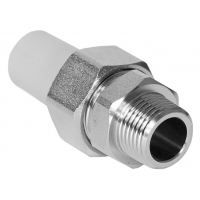 Муфта 20 мм х 1/2"нр разъемная Heisskraft PP-R серый для полипропиленовых труб