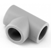 Тройник 25 мм равнопроходной Heisskraft PP-R серый, для полипропиленовых труб