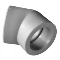 Угольник 40 мм 45° внутренний-внутренний Heisskraft PP-R серый для полипропиленовых труб