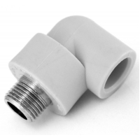 Угольник 20 мм х 1/2"нр Heisskraft PP-R серый для полипропиленовых труб