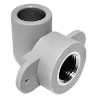 Угольник с креплением под гипсокартон 20 мм х 1/2"вр Heisskraft PP-R серый для полипропиленовых тр